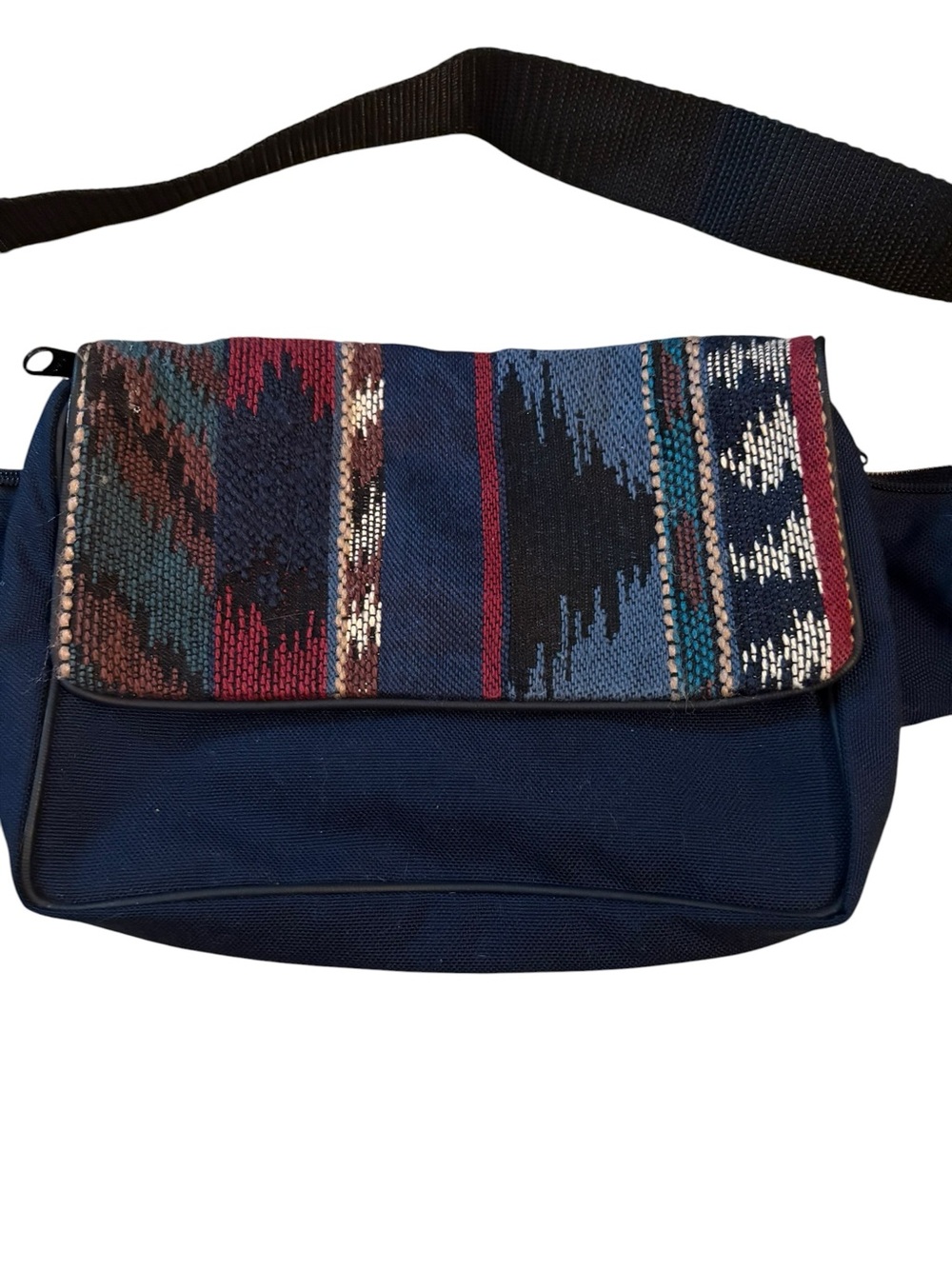MKI Sport Vintage Southwestern Tapestry Belt Bag - Multi-Pocket Fanny Pack - Picture 3 of 10